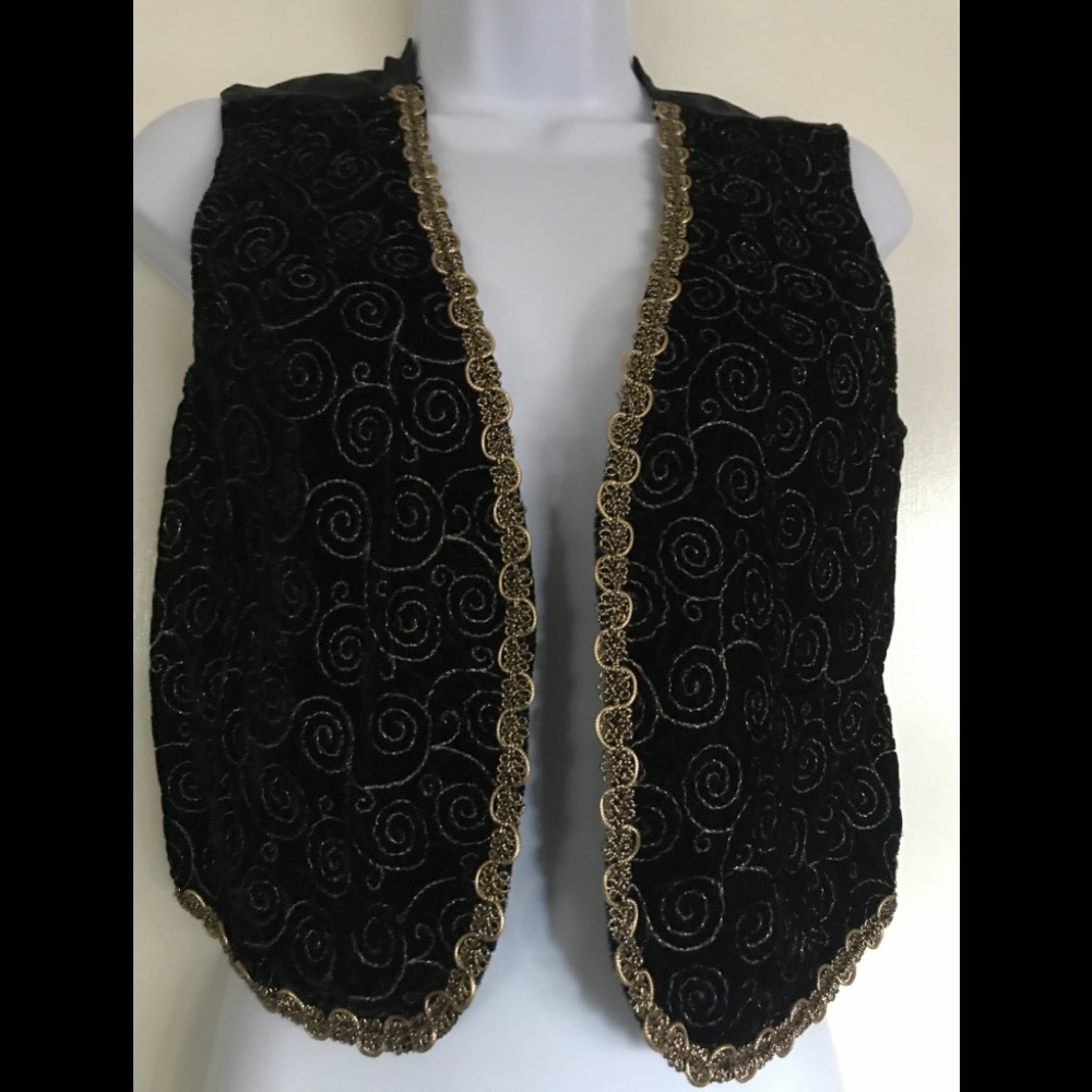 Vintage JUDY KNAPP CALIFORNIA ,size  M black velvet like vest! - Picture 3 of 16